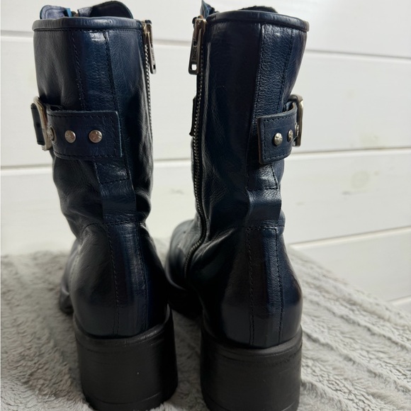 A.S.98 - B52213 - OCEANIC Blue Zipper Boots Italian Leather size 41 (9.5-10) - Picture 5 of 13